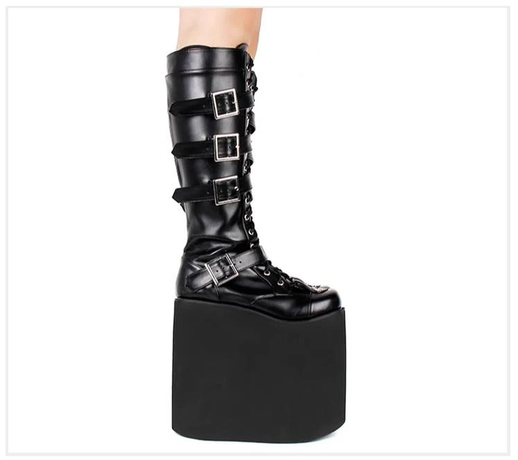 Angelic imprint - Customized Gothic Lolita Shoes Punk Boots 20CM Platform - Image 11