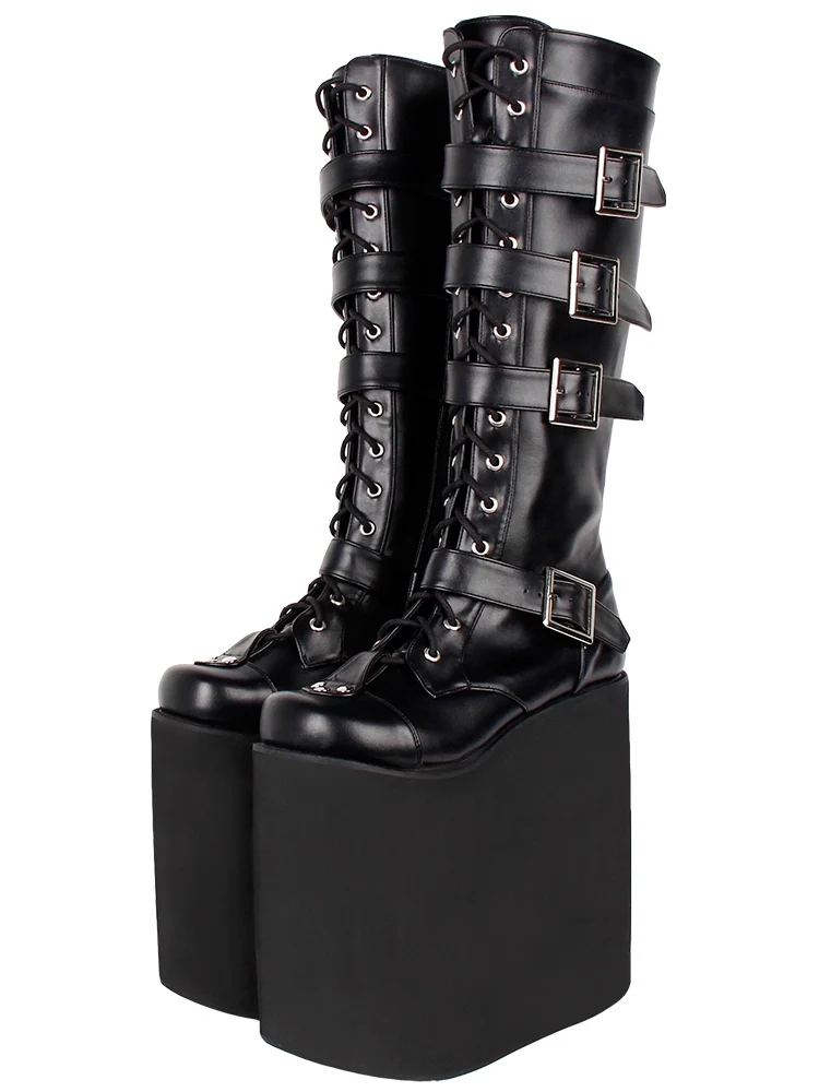 Angelic imprint - Customized Gothic Lolita Shoes Punk Boots 20CM Platform - Image 2