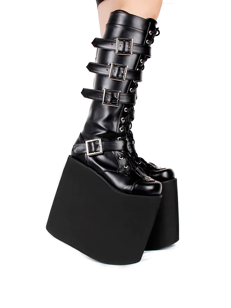Angelic imprint - Customized Gothic Lolita Shoes Punk Boots 20CM Platform - Image 3