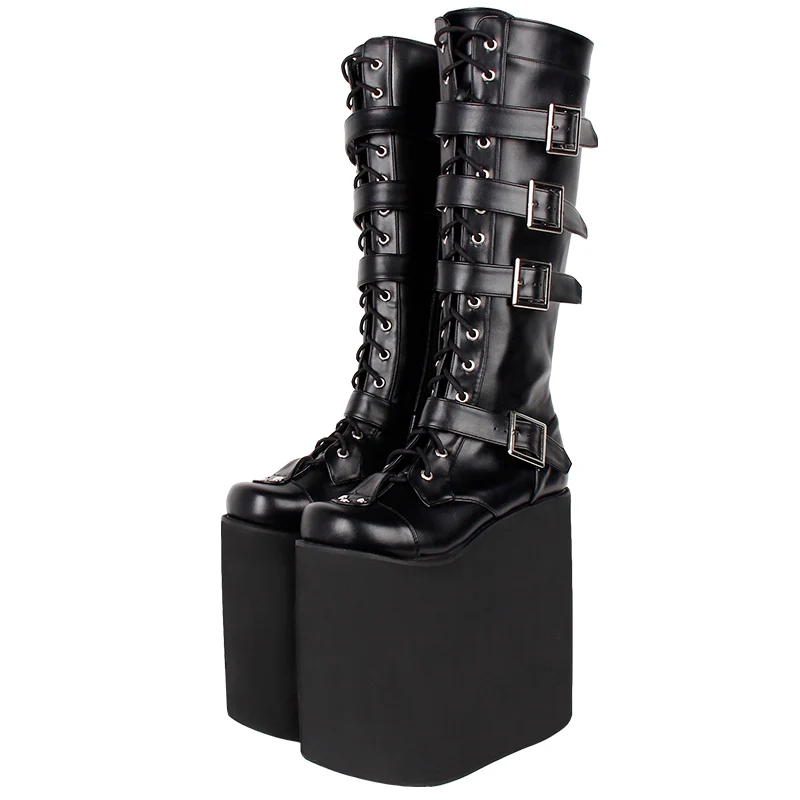 Angelic imprint - Customized Gothic Lolita Shoes Punk Boots 20CM Platform - Image 4