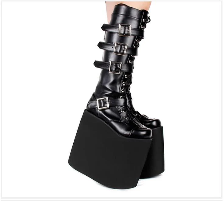 Angelic imprint - Customized Gothic Lolita Shoes Punk Boots 20CM Platform - Image 6