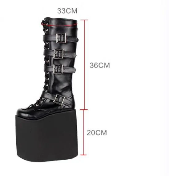 Angelic imprint - Customized Gothic Lolita Shoes Punk Boots 20CM Platform - Image 7