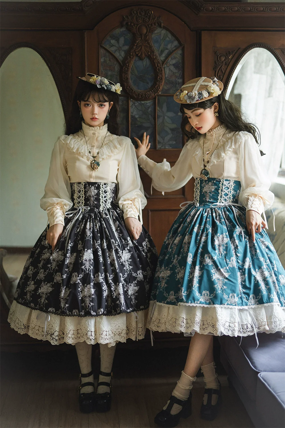 Customized Vintage Lolita Skirt Elegant Pullover Fishbone SK