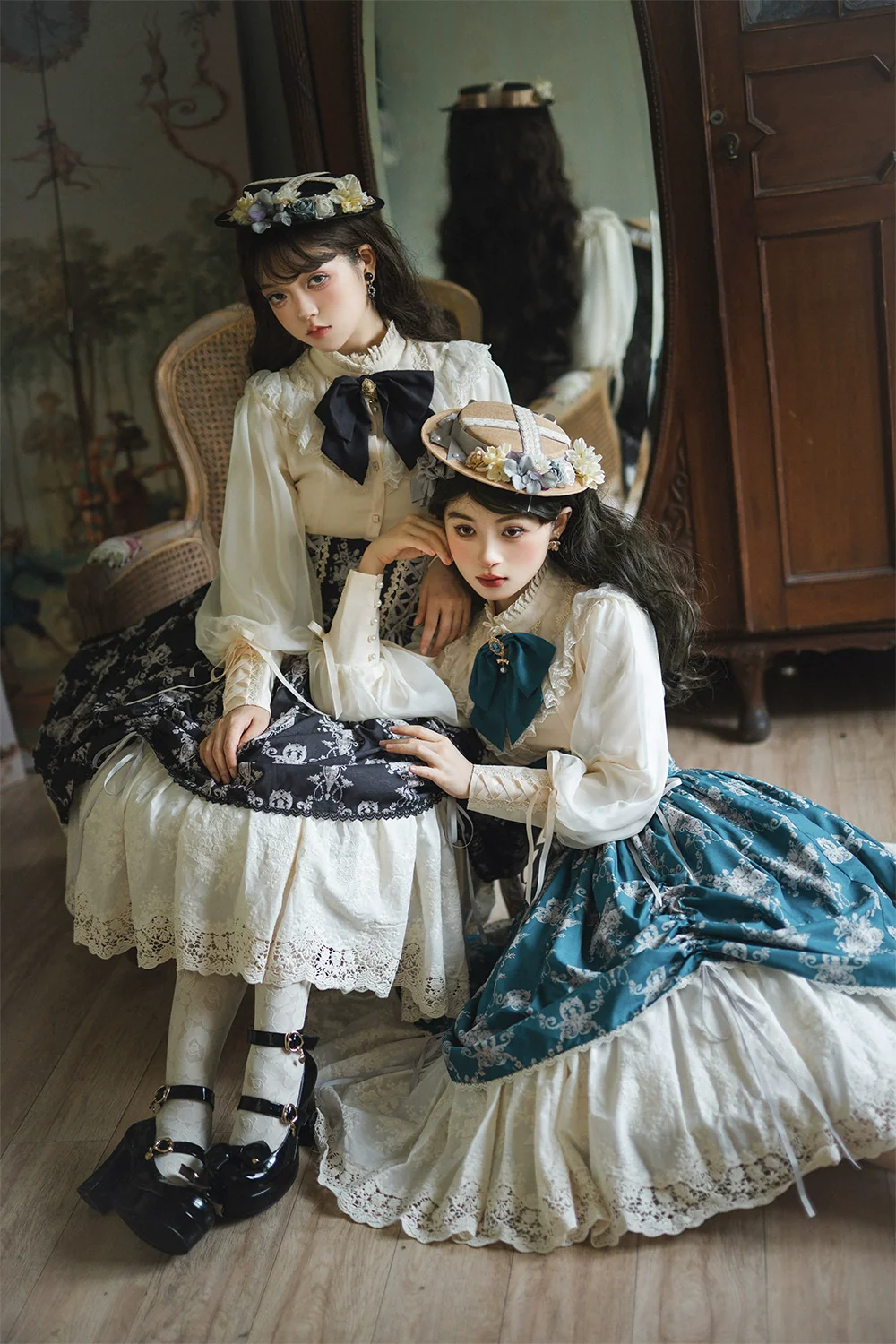 Customized Vintage Lolita Skirt Elegant Pullover Fishbone SK - Image 14