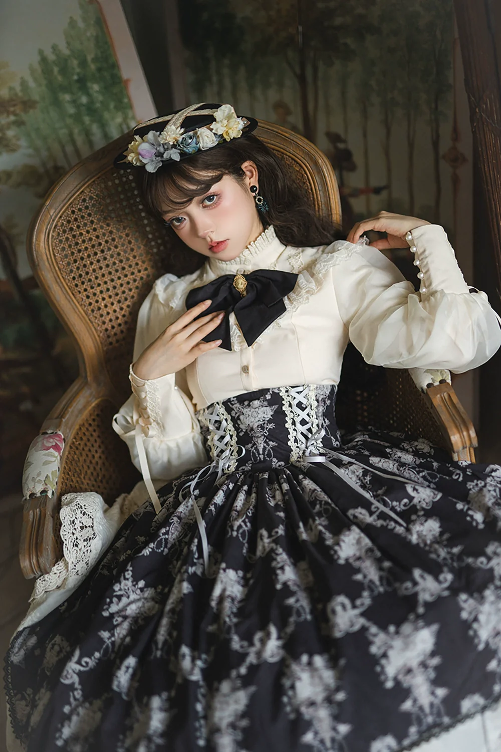 Customized Vintage Lolita Skirt Elegant Pullover Fishbone SK - Image 18
