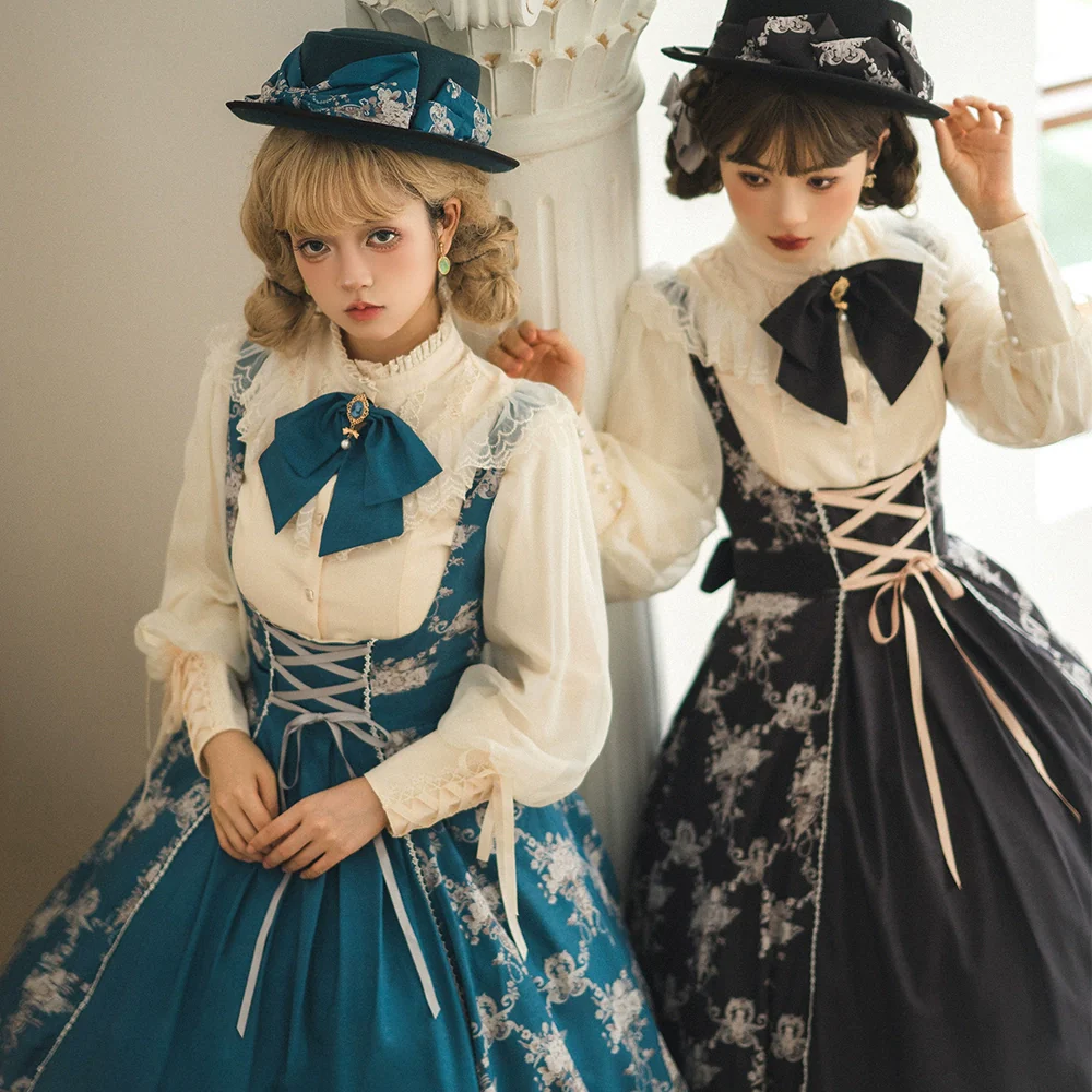 Customized Vintage Lolita Skirt Elegant Pullover Fishbone SK - Image 2