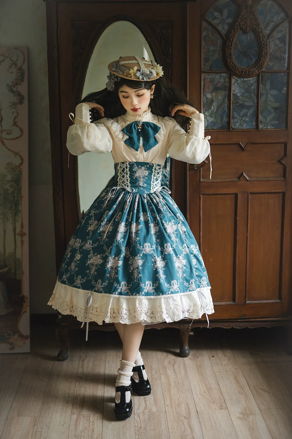 Customized Vintage Lolita Skirt Elegant Pullover Fishbone SK - Image 20