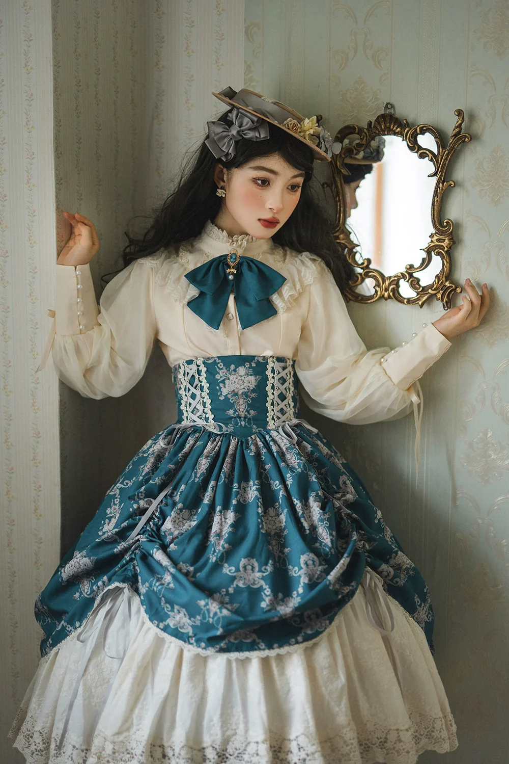 Customized Vintage Lolita Skirt Elegant Pullover Fishbone SK - Image 21