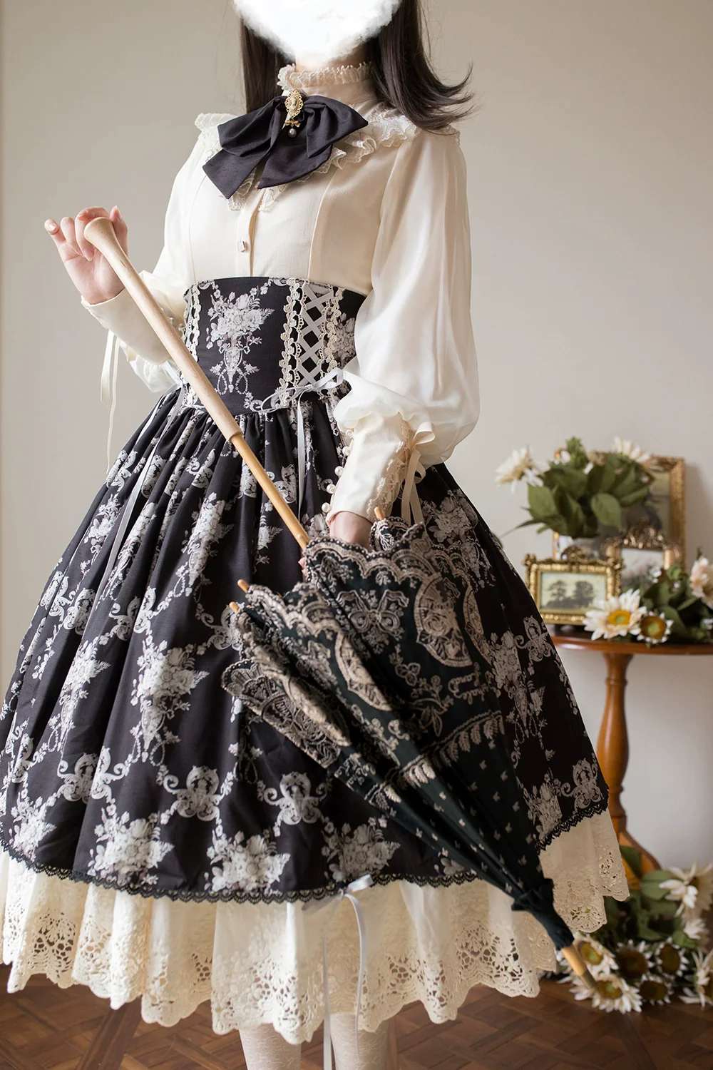 Customized Vintage Lolita Skirt Elegant Pullover Fishbone SK - Image 24