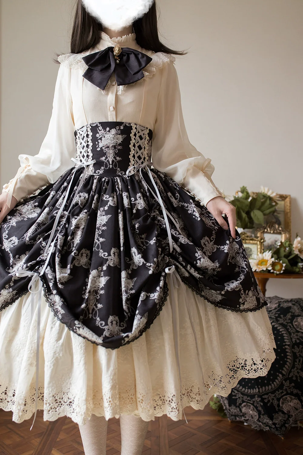 Customized Vintage Lolita Skirt Elegant Pullover Fishbone SK - Image 27