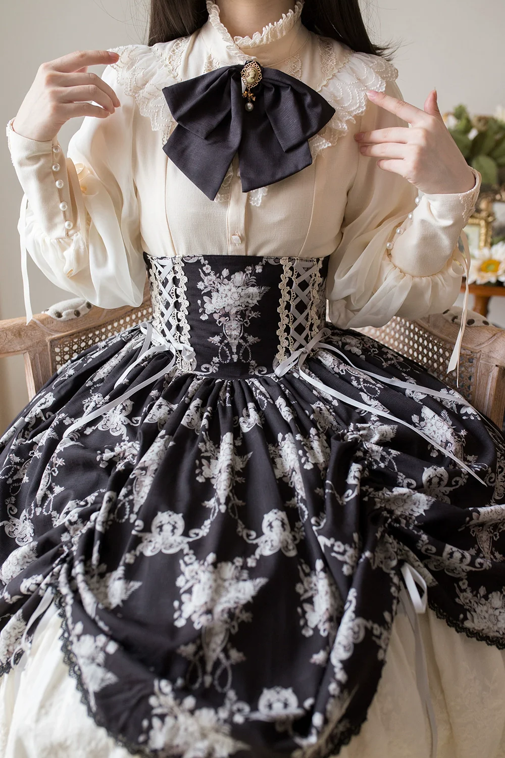 Customized Vintage Lolita Skirt Elegant Pullover Fishbone SK - Image 29