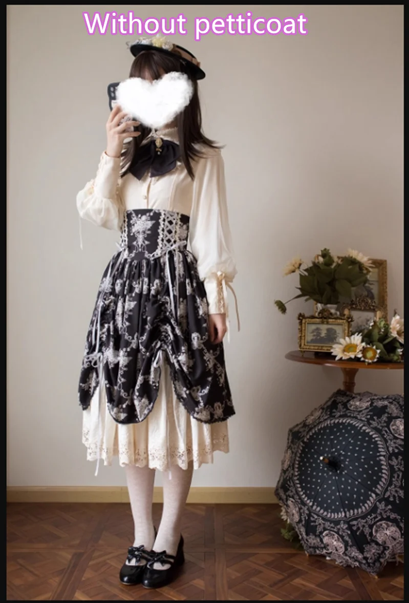 Customized Vintage Lolita Skirt Elegant Pullover Fishbone SK - Image 3