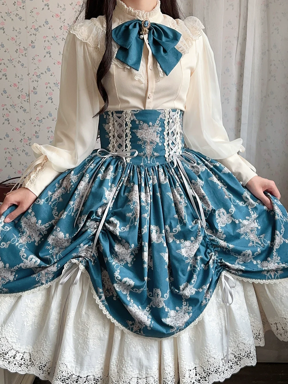Customized Vintage Lolita Skirt Elegant Pullover Fishbone SK - Image 38