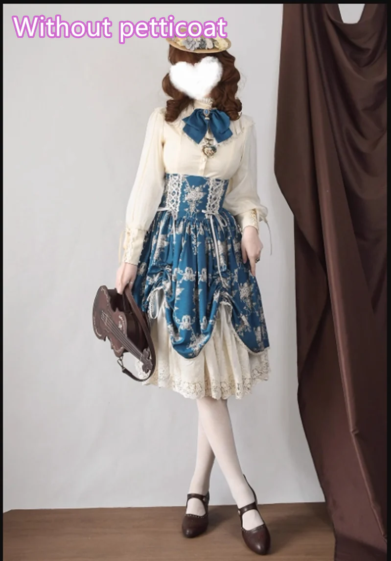 Customized Vintage Lolita Skirt Elegant Pullover Fishbone SK - Image 4