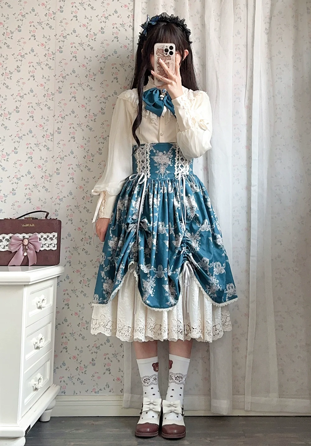 Customized Vintage Lolita Skirt Elegant Pullover Fishbone SK - Image 40