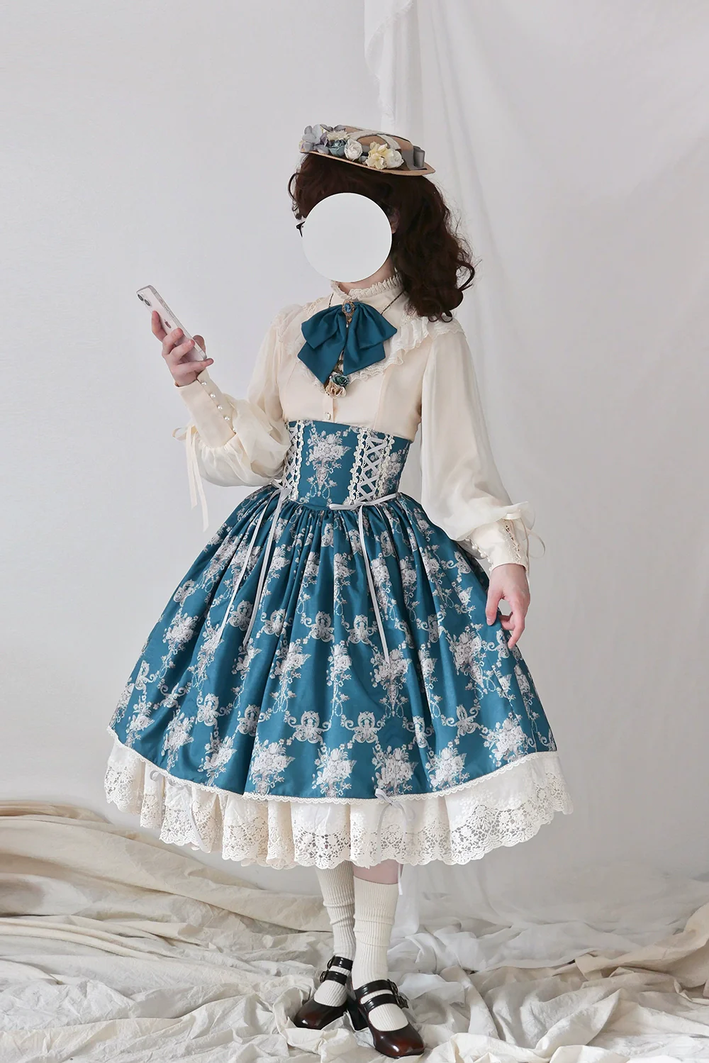 Customized Vintage Lolita Skirt Elegant Pullover Fishbone SK - Image 47