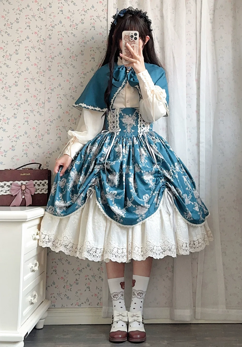 Customized Vintage Lolita Skirt Elegant Pullover Fishbone SK - Image 49