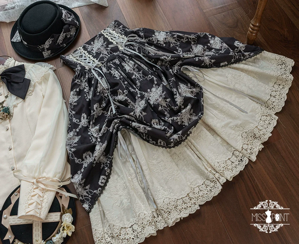 Customized Vintage Lolita Skirt Elegant Pullover Fishbone SK - Image 56