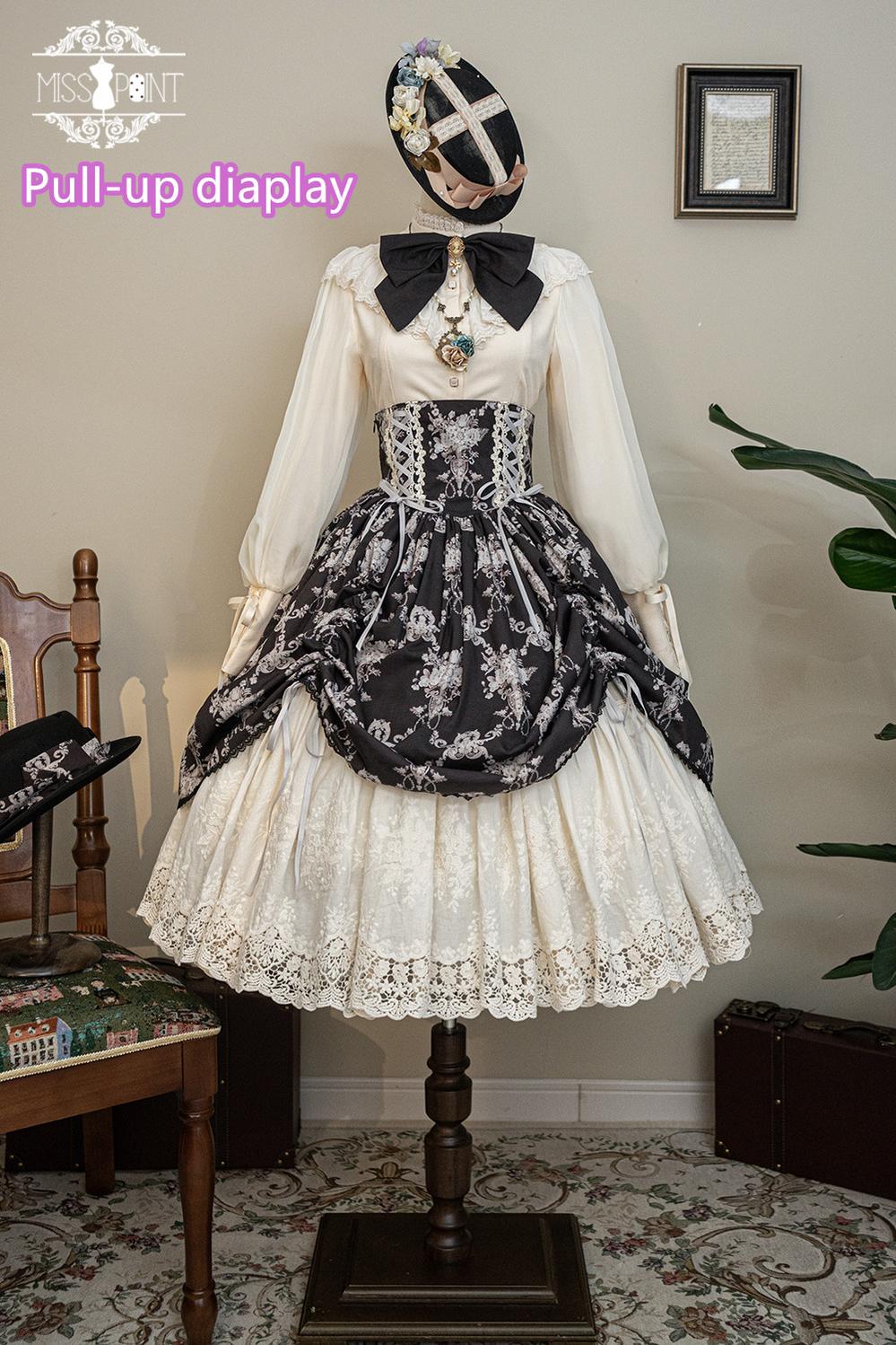 Customized Vintage Lolita Skirt Elegant Pullover Fishbone SK - Image 6