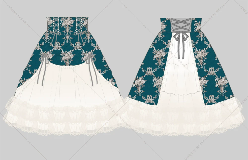 Customized Vintage Lolita Skirt Elegant Pullover Fishbone SK - Image 7
