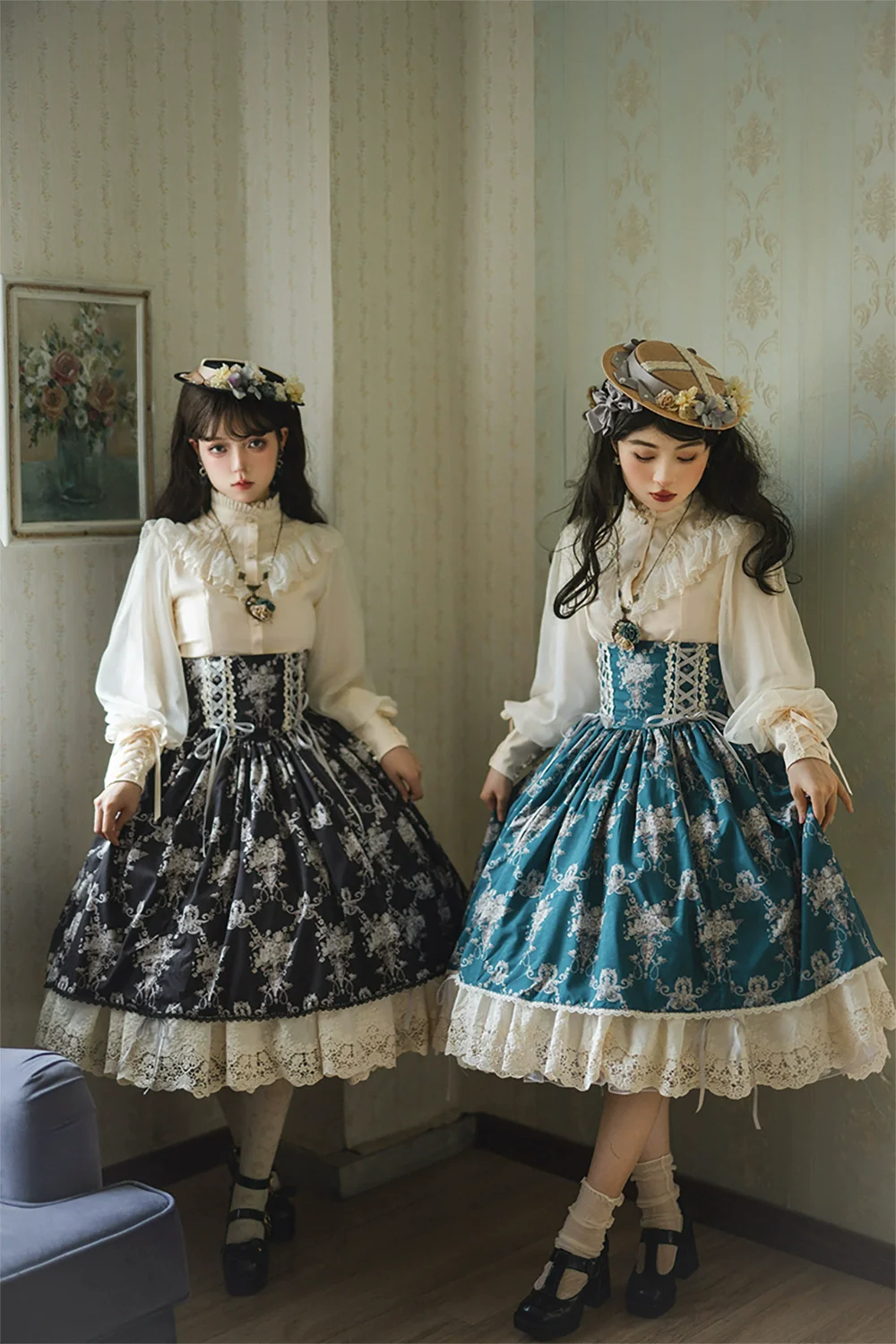 Customized Vintage Lolita Skirt Elegant Pullover Fishbone SK - Image 8