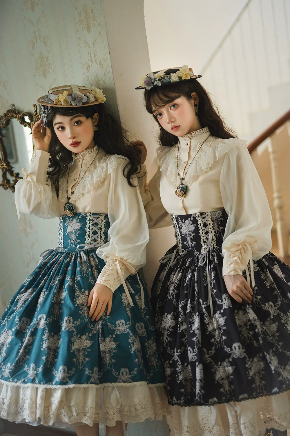 Customized Vintage Lolita Skirt Elegant Pullover Fishbone SK - Image 9
