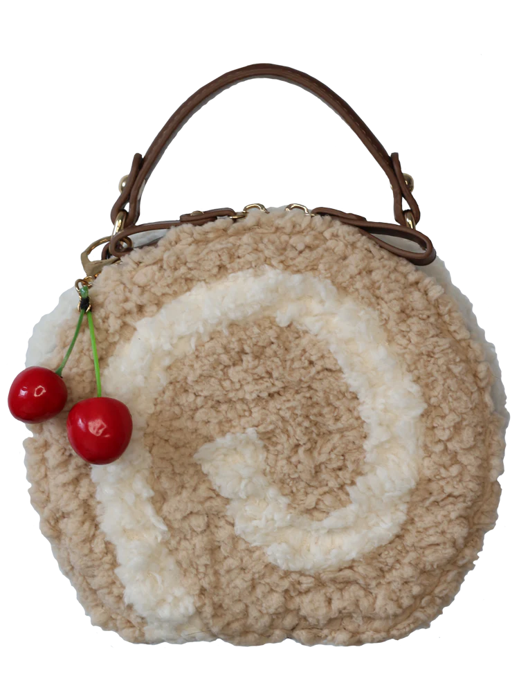 Little Swiss Roll - Cute Plush Lolita Bag, Adjustable Crossbody Strap - Image 11