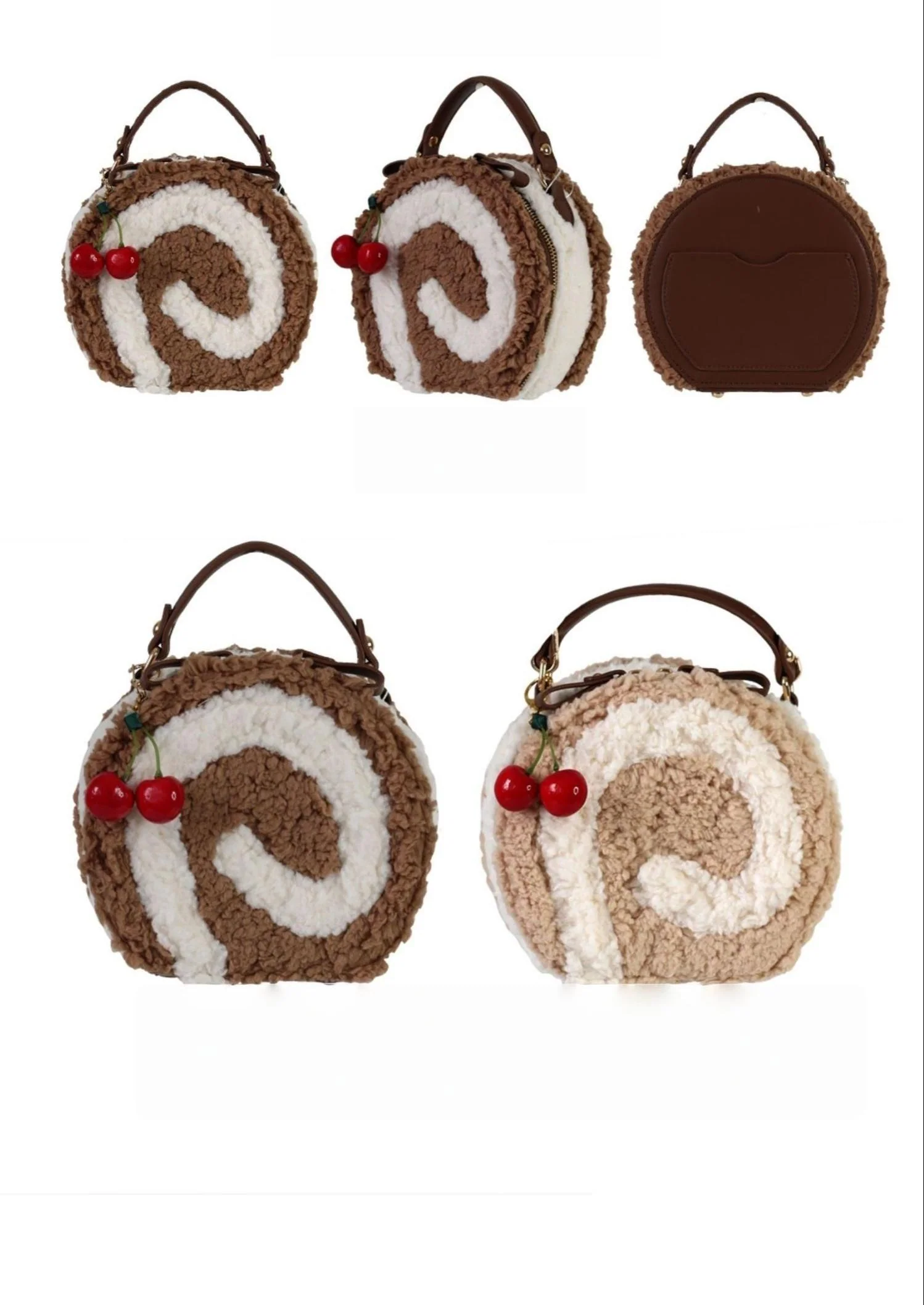 Little Swiss Roll - Cute Plush Lolita Bag, Adjustable Crossbody Strap - Image 13
