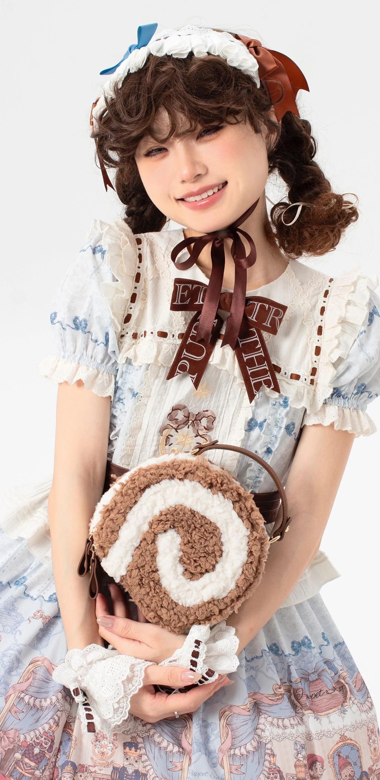 Little Swiss Roll - Cute Plush Lolita Bag, Adjustable Crossbody Strap - Image 4