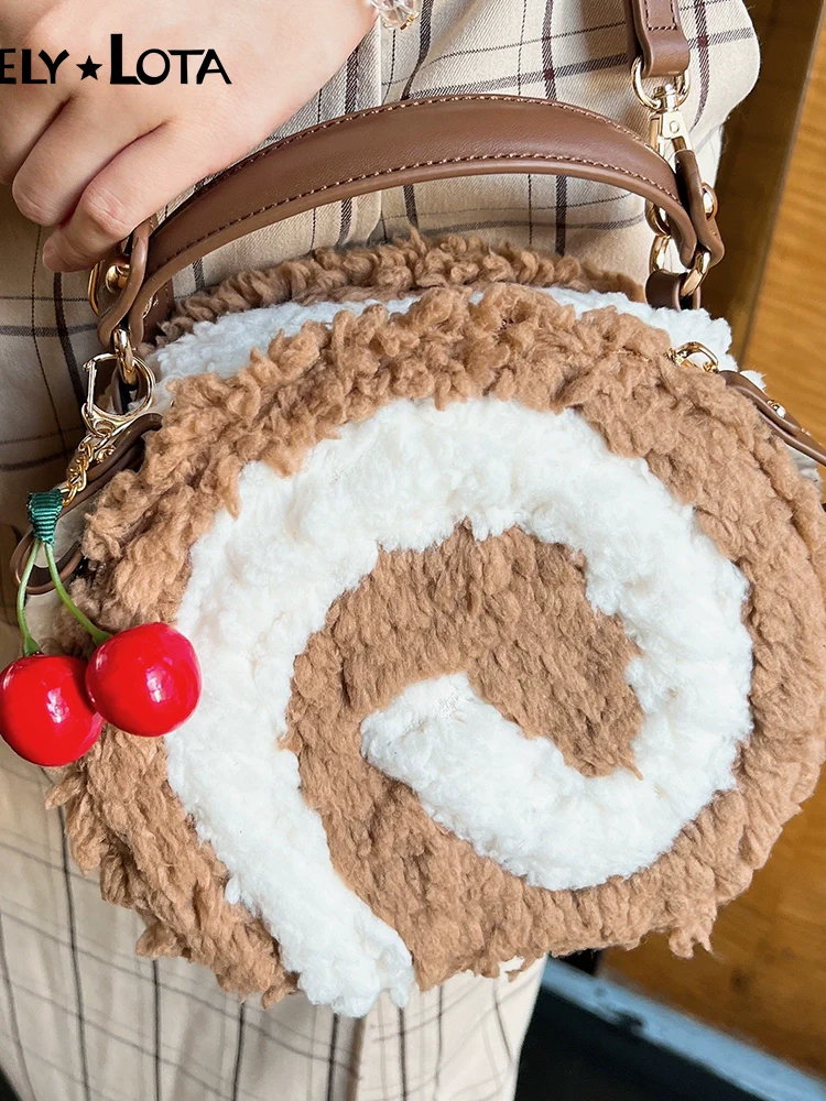 Little Swiss Roll - Cute Plush Lolita Bag, Adjustable Crossbody Strap - Image 5