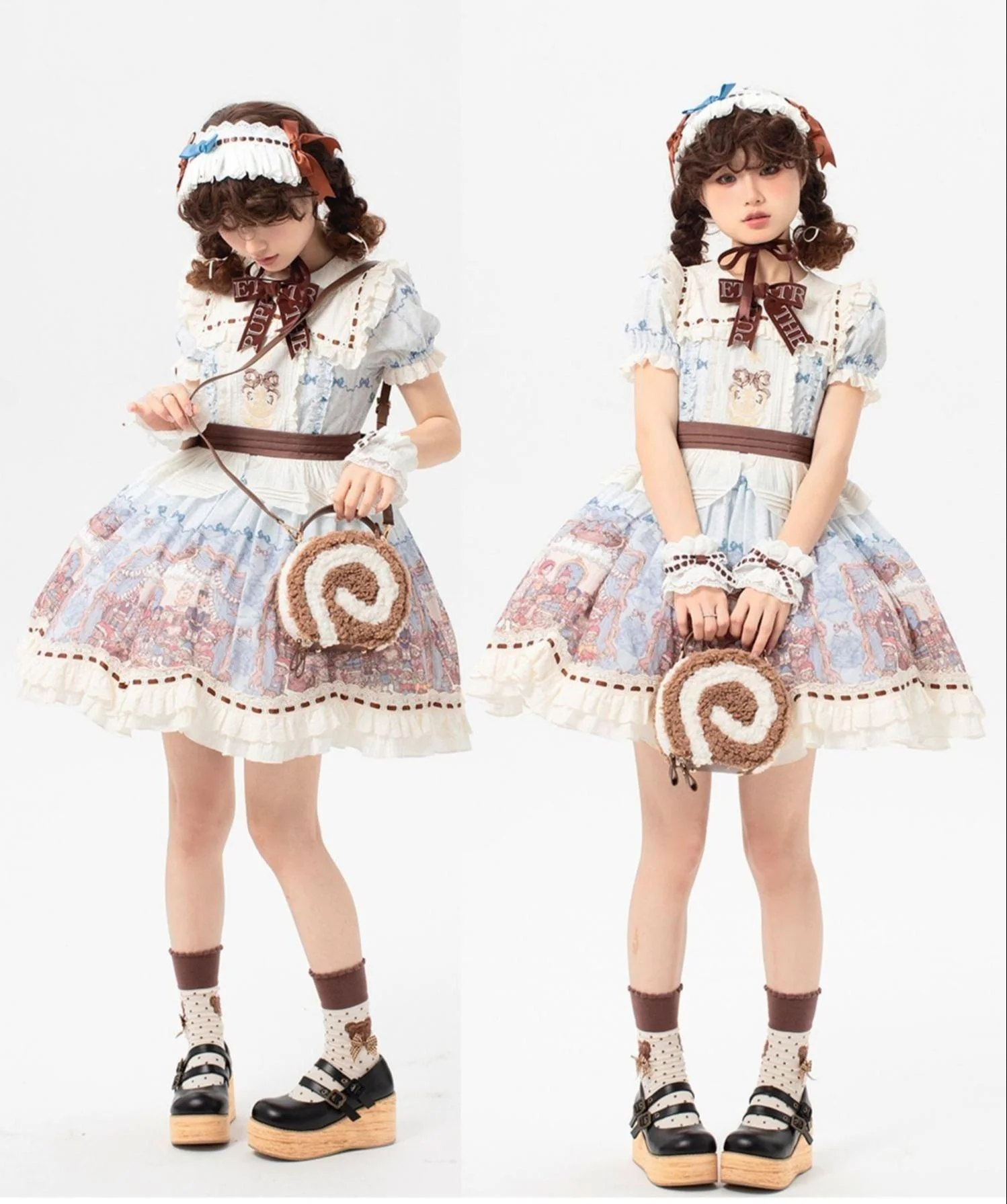 Little Swiss Roll - Cute Plush Lolita Bag, Adjustable Crossbody Strap - Image 8