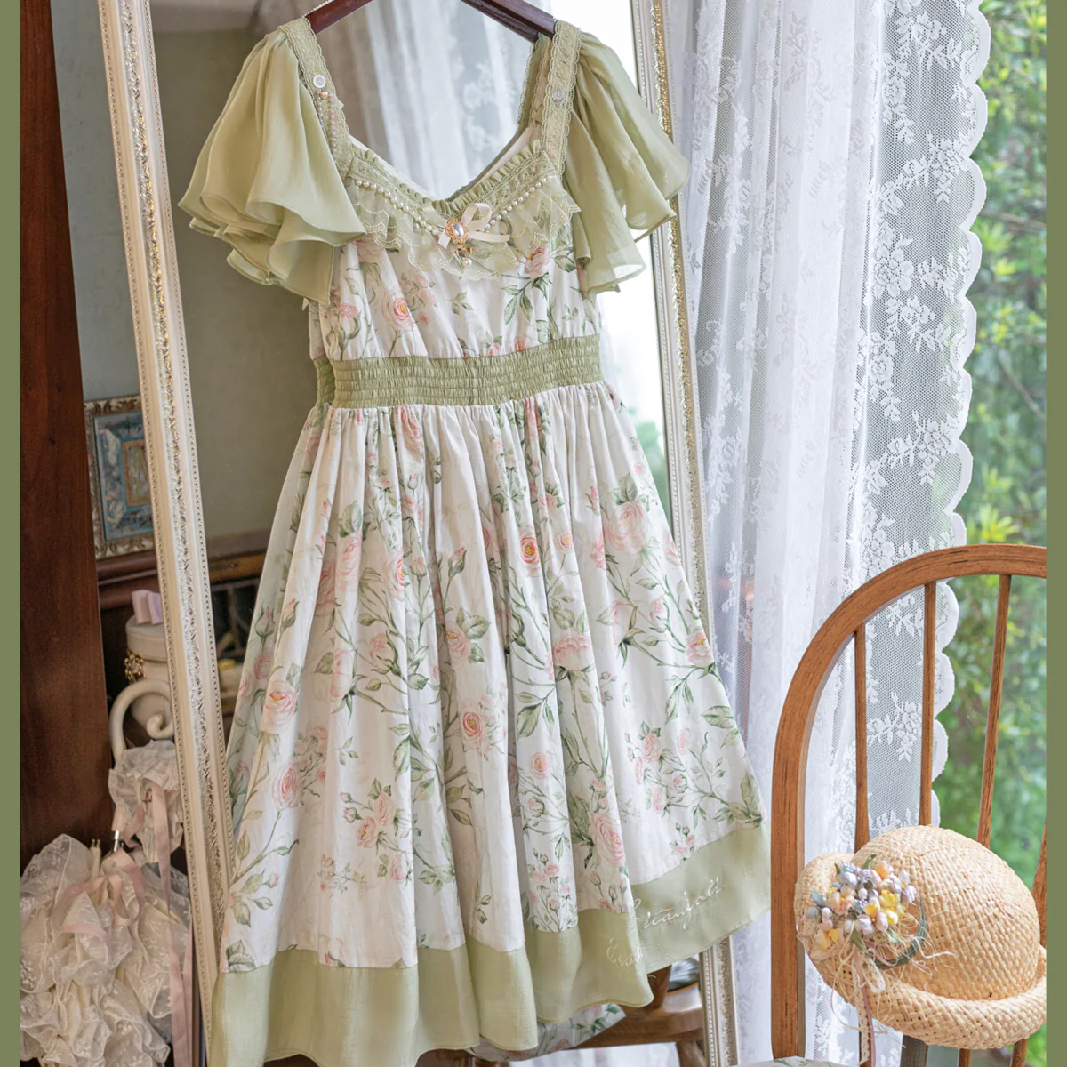 The Rose Dowry - Daily Cotton Lolita OP Dress V-neck Dress - Image 24