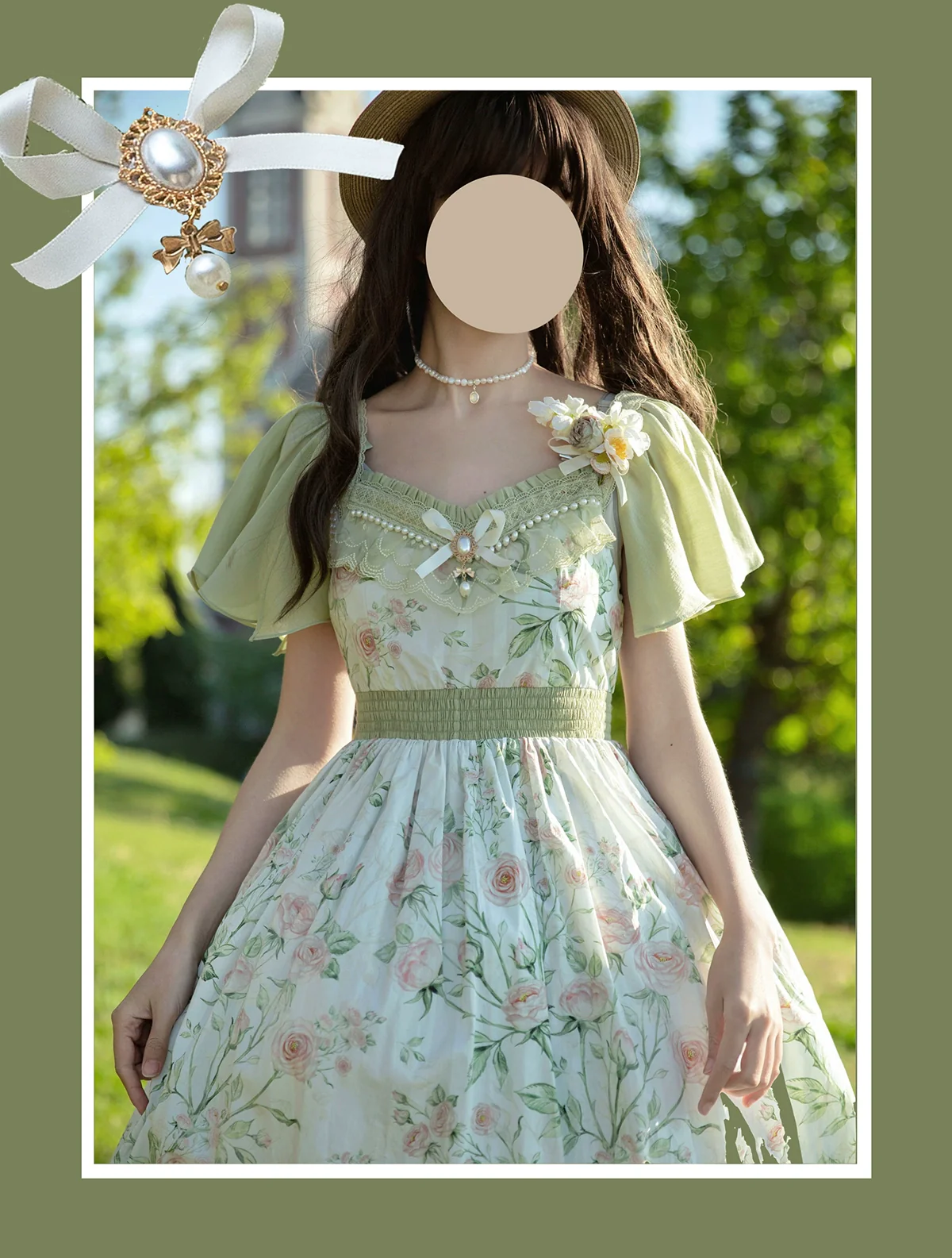 The Rose Dowry - Daily Cotton Lolita OP Dress V-neck Dress - Image 4