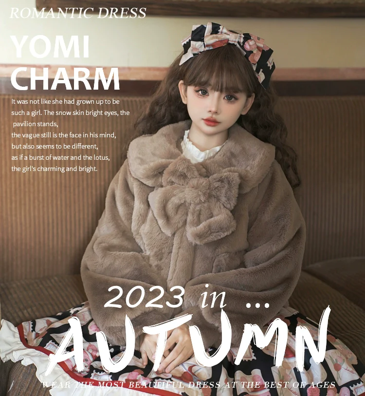 Daily Lolita Coat Imitation Rabbit Hair Short Winter Coat - Image 11
