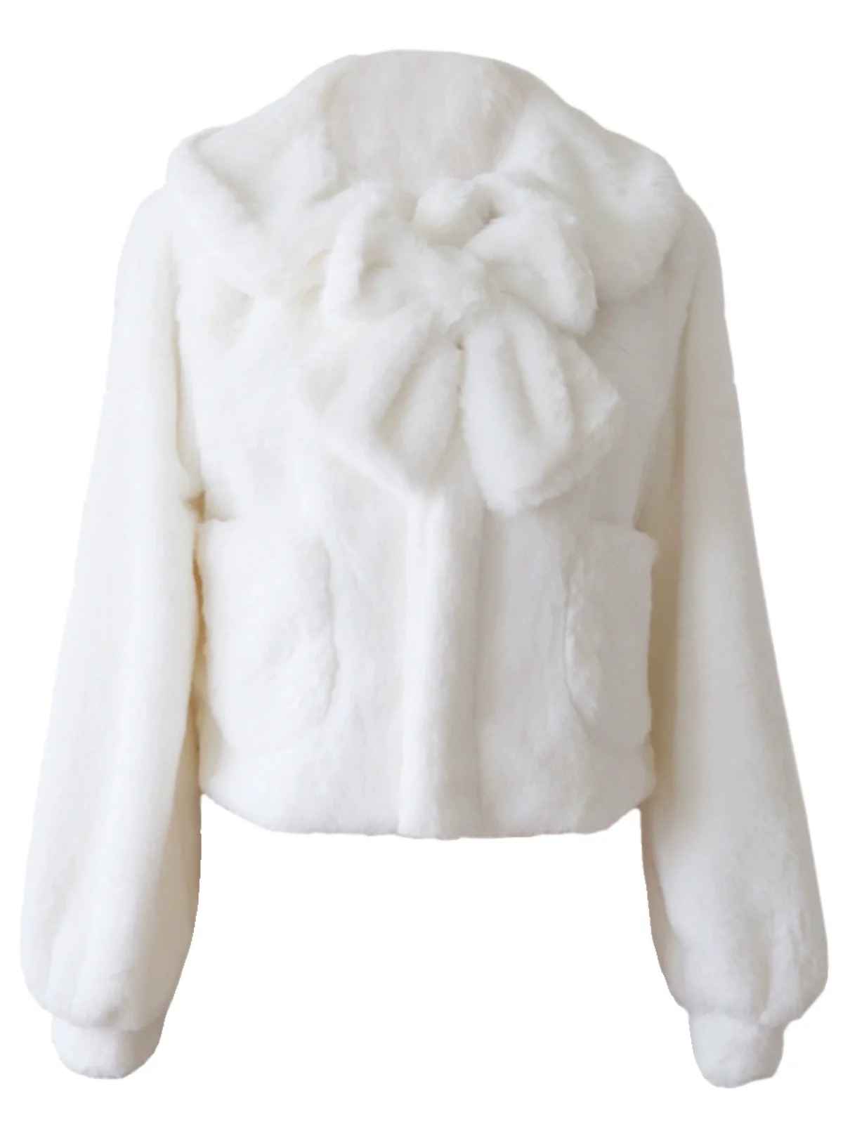 Daily Lolita Coat Imitation Rabbit Hair Short Winter Coat - Image 6