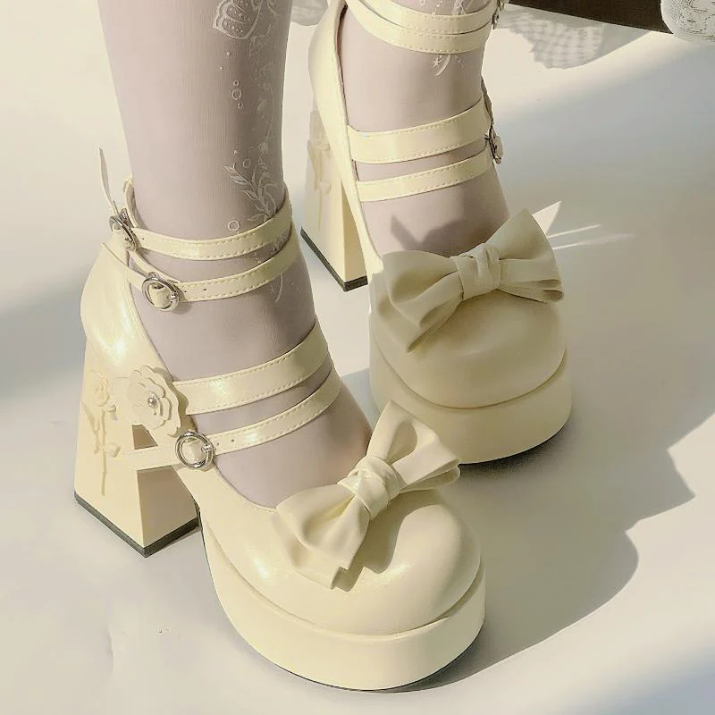 Dreamland - Whispers of the Rose - Daily Lolita Platform Heels Shoes with Relief Rose - Image 11