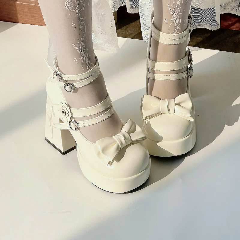Dreamland - Whispers of the Rose - Daily Lolita Platform Heels Shoes with Relief Rose - Image 13
