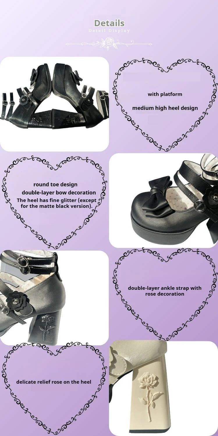 Dreamland - Whispers of the Rose - Daily Lolita Platform Heels Shoes with Relief Rose - Image 28