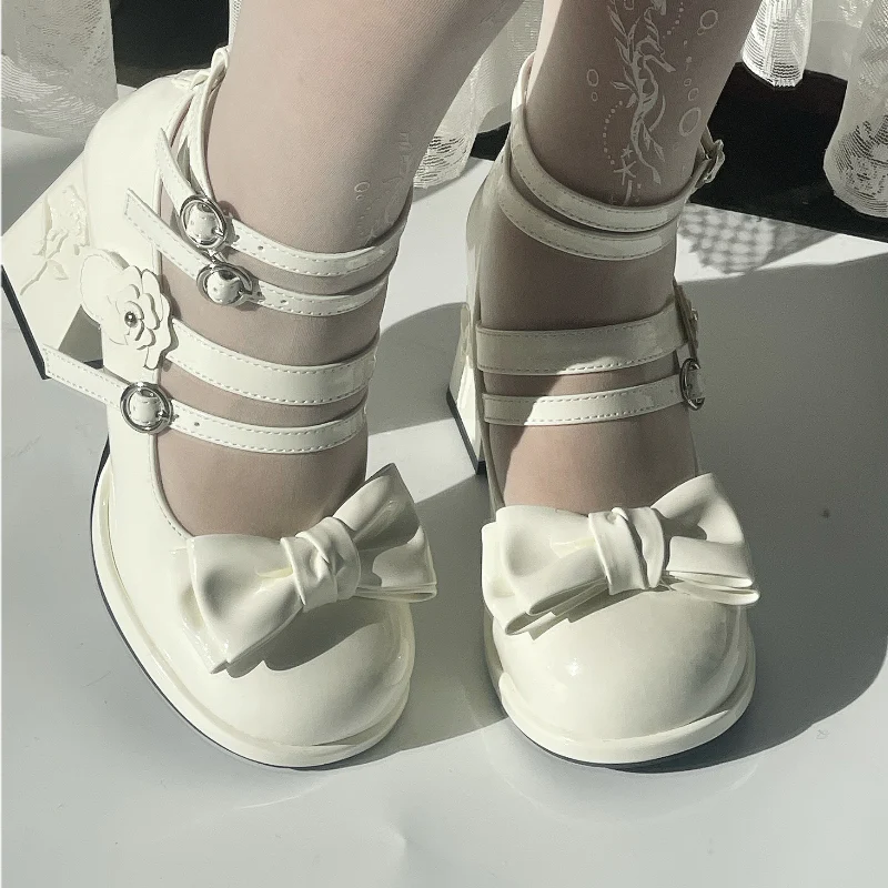 Dreamland - Whispers of the Rose - Daily Lolita Platform Heels Shoes with Relief Rose - Image 3
