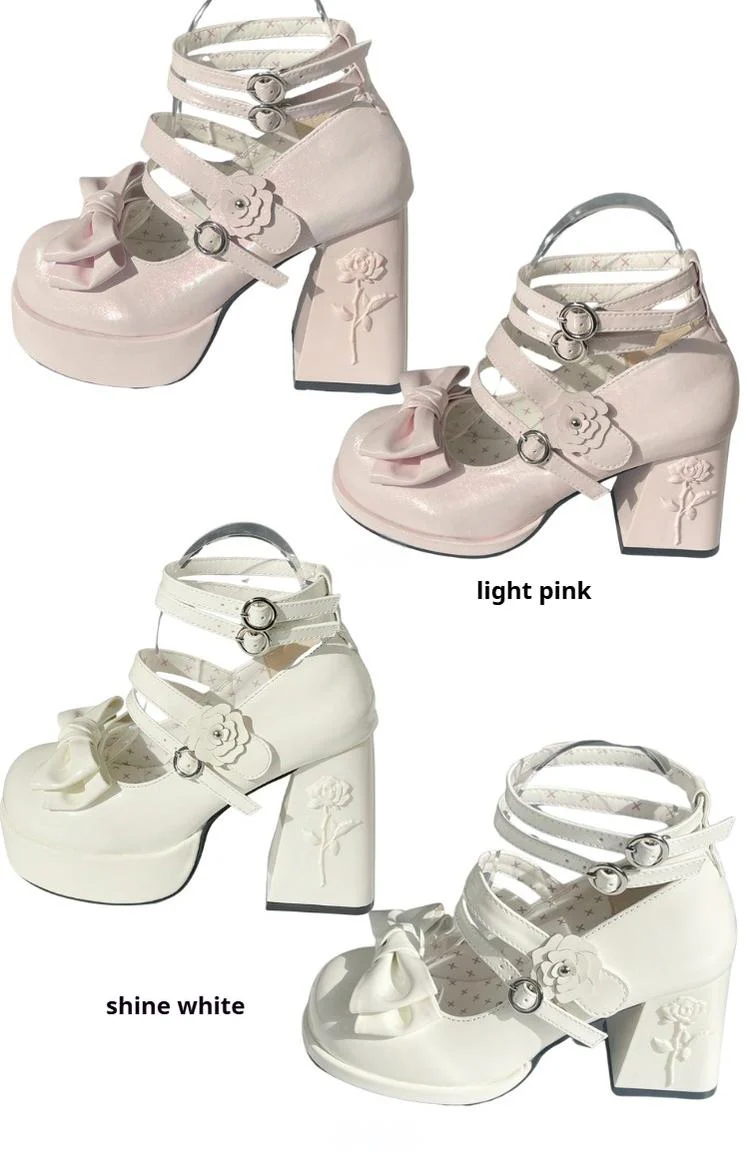 Dreamland - Whispers of the Rose - Daily Lolita Platform Heels Shoes with Relief Rose - Image 30