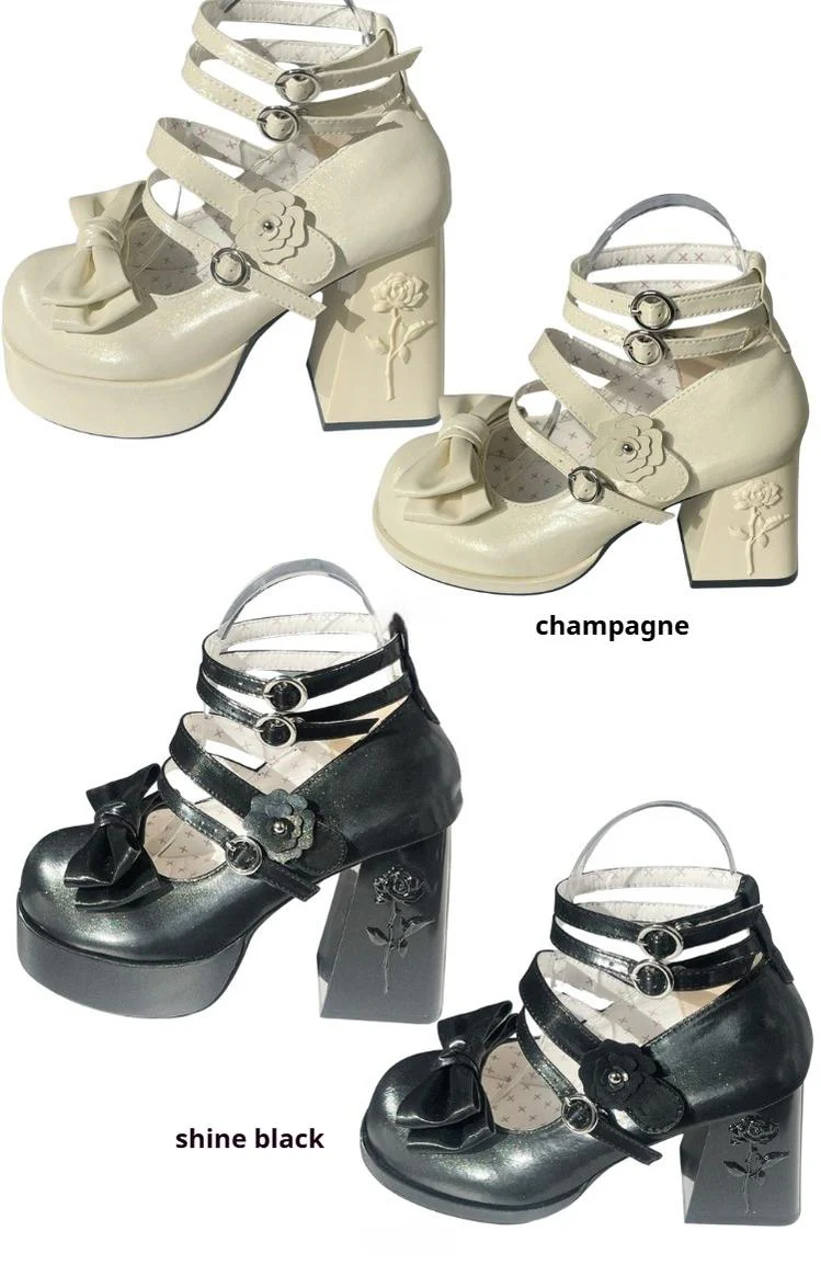 Dreamland - Whispers of the Rose - Daily Lolita Platform Heels Shoes with Relief Rose - Image 31