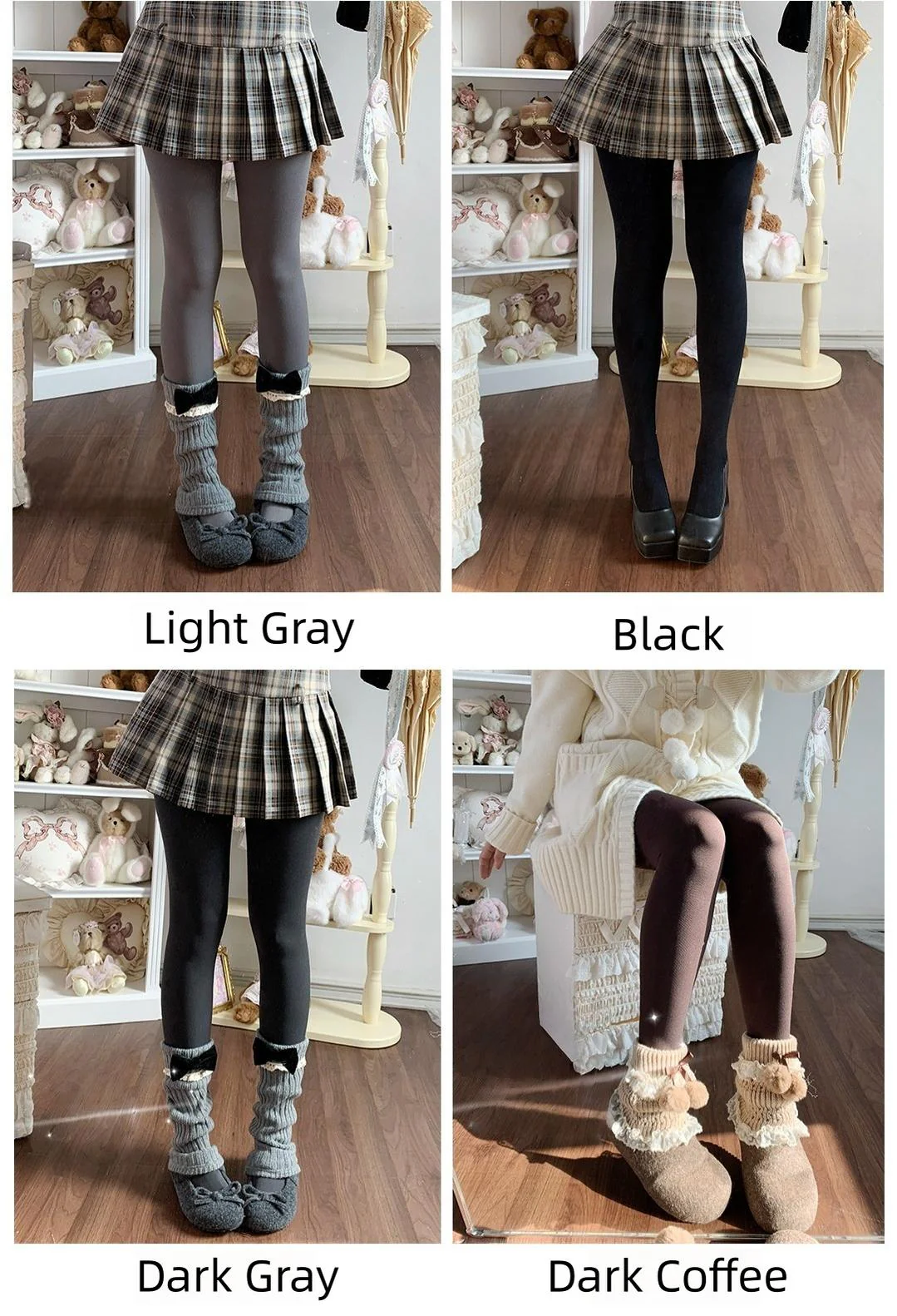 Daily Lolita Winter Fleece Lining Pantyhose - Image 3