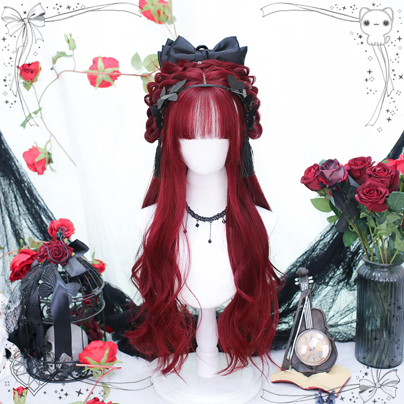 Dalao Home - Burning - Wine-red Long Curly Lolita Wig - Image 3