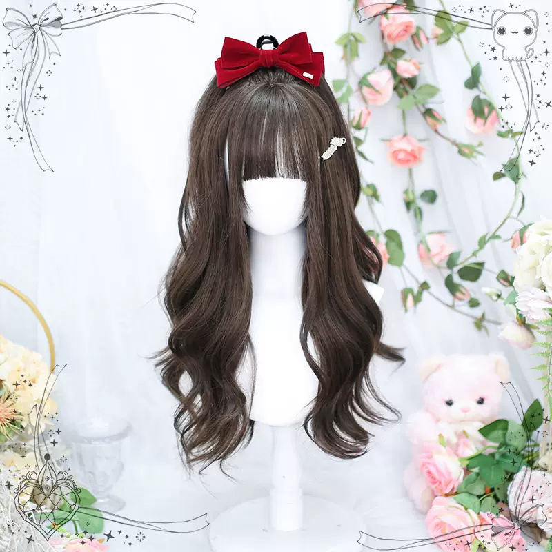 Dalao Home - Daily Long Curly Wavy Black Tea Lolita Wig - Image 11