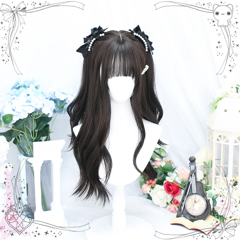 Dalao Home - Daily Long Curly Wavy Black Tea Lolita Wig - Image 3