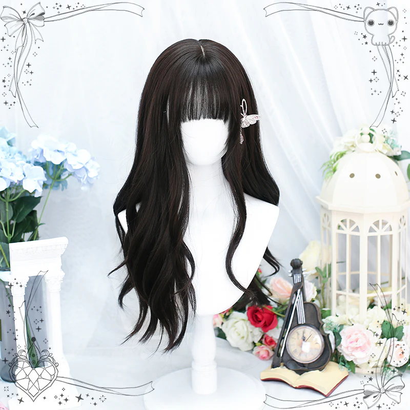 Dalao Home - Daily Long Curly Wavy Black Tea Lolita Wig - Image 5