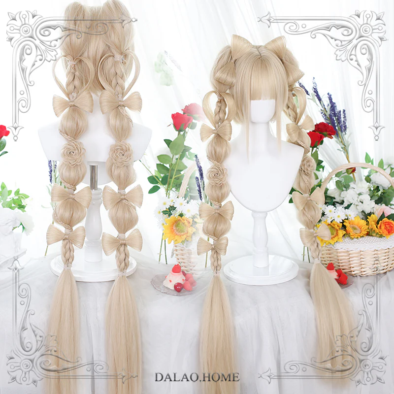 Dalao Home - Long Sweet Lolita Wig With Ponytails - Image 12