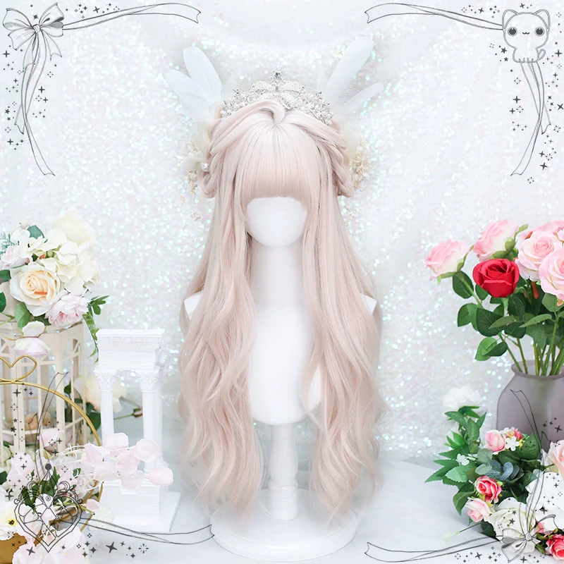 Dalao Home - Soft Soft - Daily Lolita Long Curly Pink Wig - Image 2