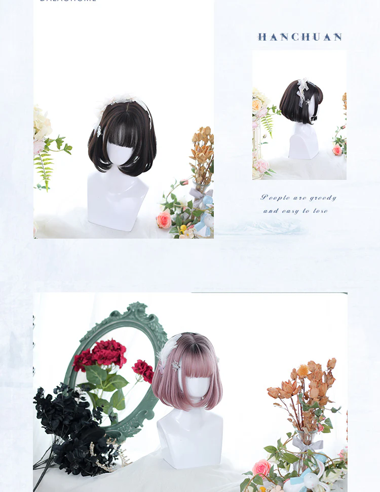 Dalao Home - Sweet 30cm BOBO Short Lolita Wig Multicolors - Image 8