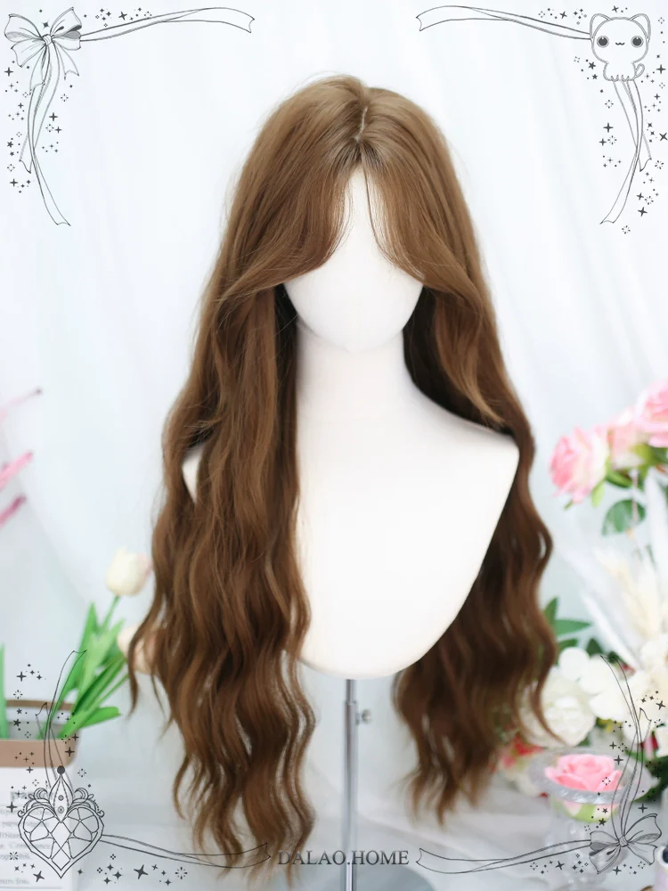 Dalao - Lolita Wig Long Curly Hair With Water Waves French Bangs - Image 3